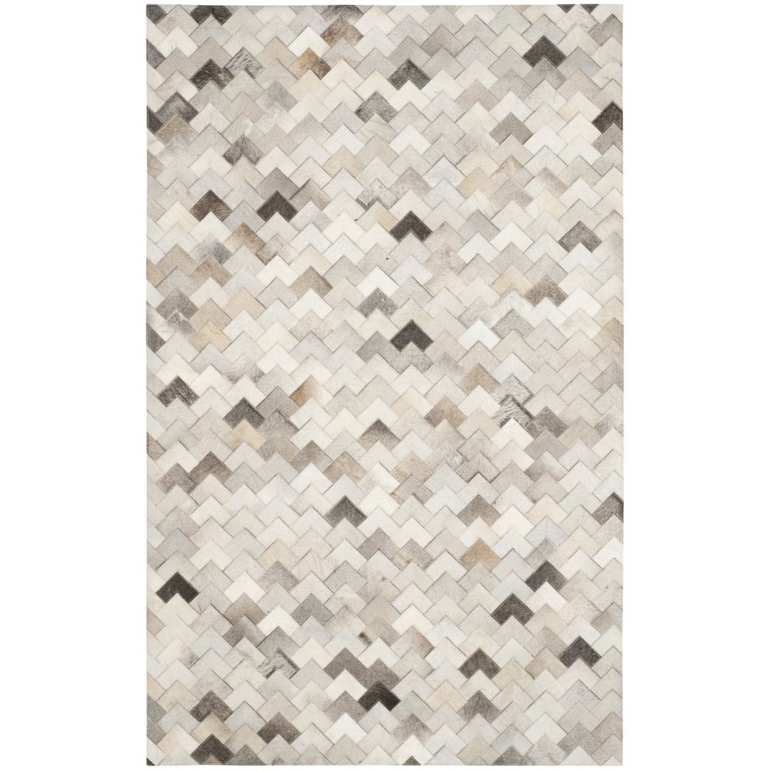 SAFAVIEH Studio Leather STL183A Handwoven Grey Rug Image 1