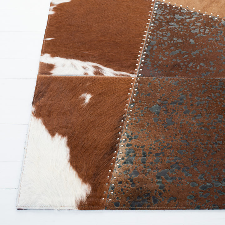 SAFAVIEH Studio Leather STL185T Brown / Ivory Rug Image 4