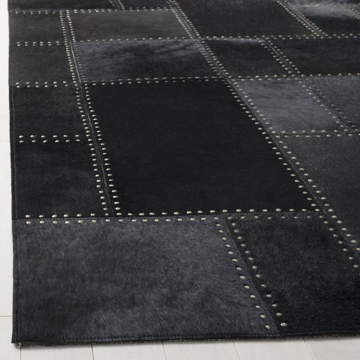 SAFAVIEH Studio Leather STL174Z Handwoven Black Rug Image 4