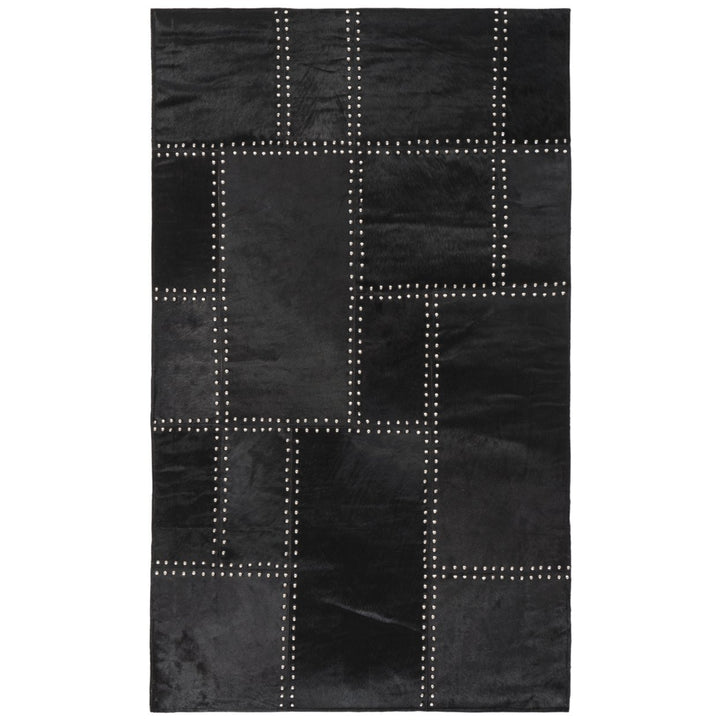 SAFAVIEH Studio Leather STL174Z Handwoven Black Rug Image 5