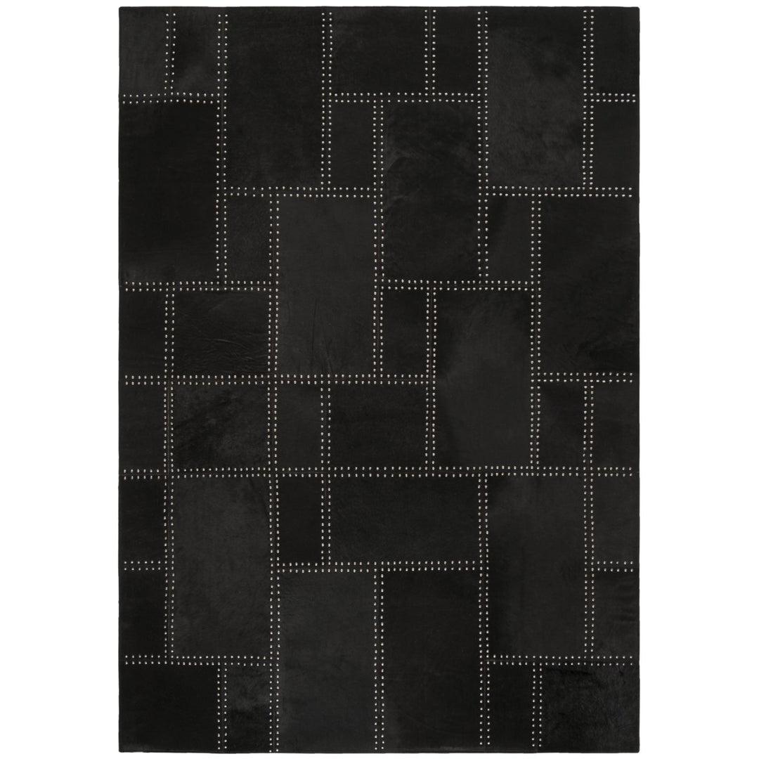 SAFAVIEH Studio Leather STL174Z Handwoven Black Rug Image 6