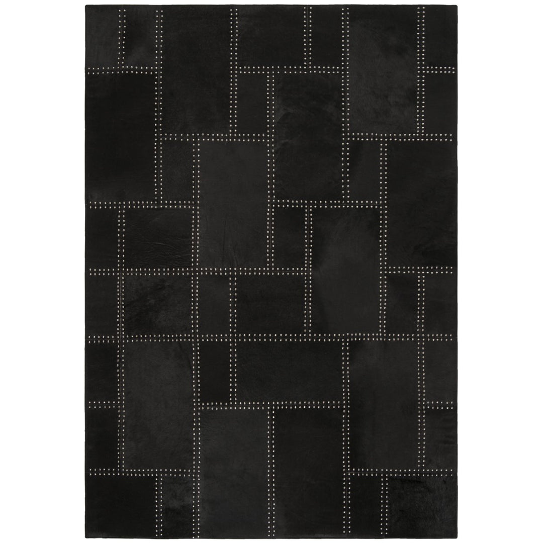 SAFAVIEH Studio Leather STL174Z Handwoven Black Rug Image 1