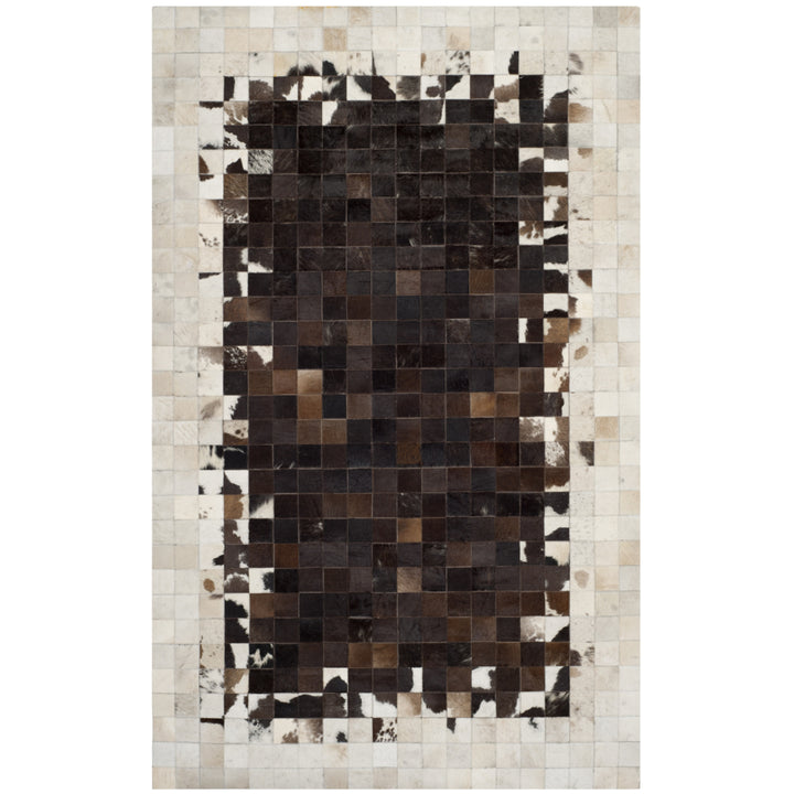 SAFAVIEH Studio Leather STL215B Ivory / Dark Brown Rug Image 6