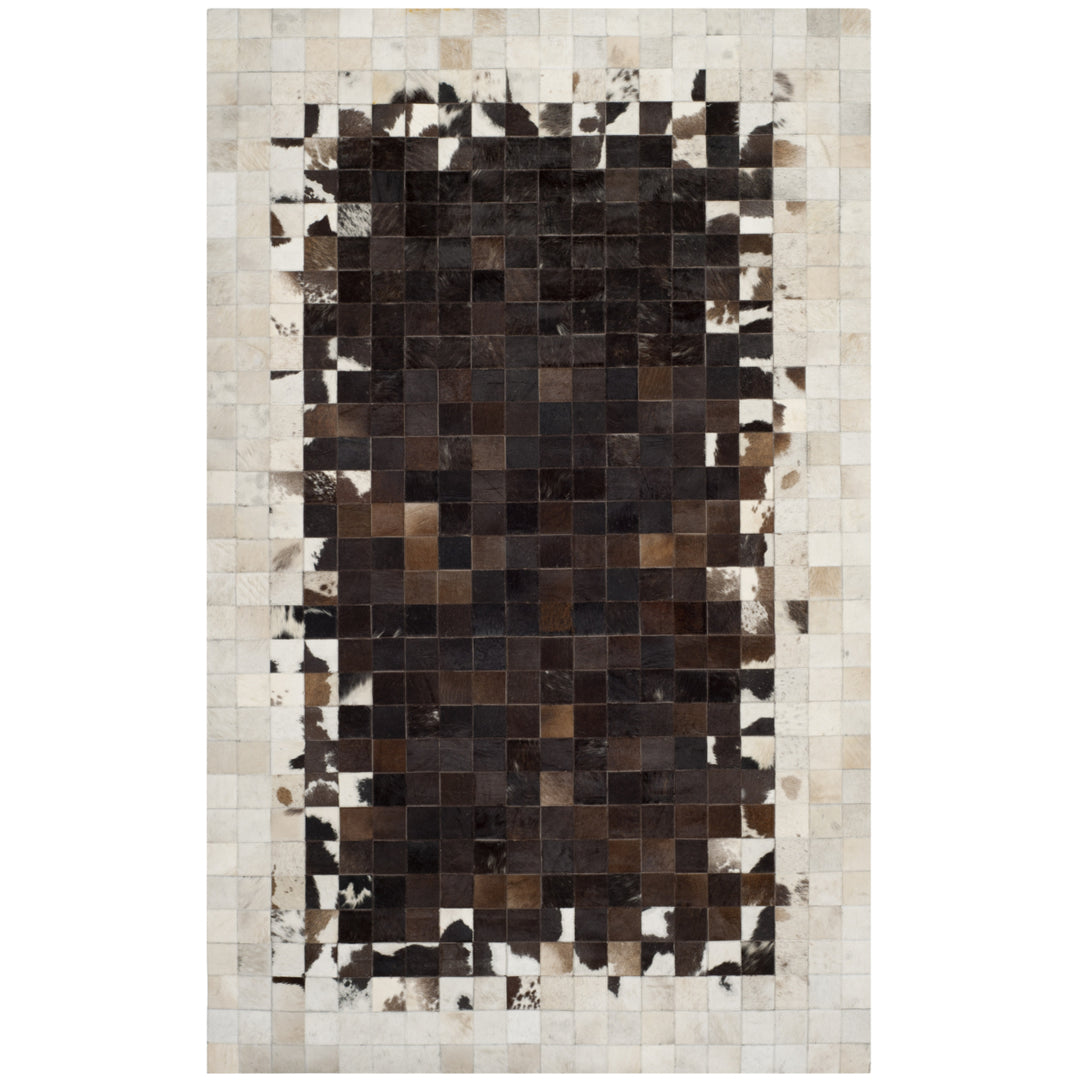 SAFAVIEH Studio Leather STL215B Ivory / Dark Brown Rug Image 7