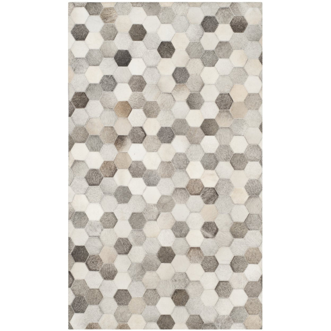 SAFAVIEH Studio Leather STL217A Ivory / Grey Rug Image 1