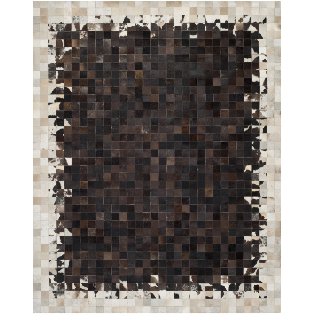 SAFAVIEH Studio Leather STL215B Ivory / Dark Brown Rug Image 8