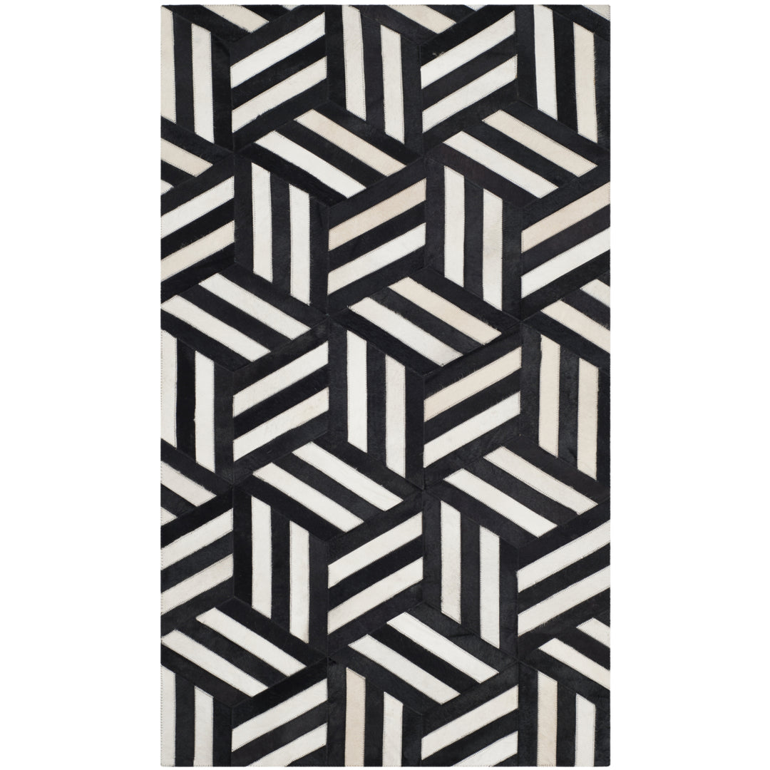 SAFAVIEH Studio Leather STL219A Ivory / Black Rug Image 5