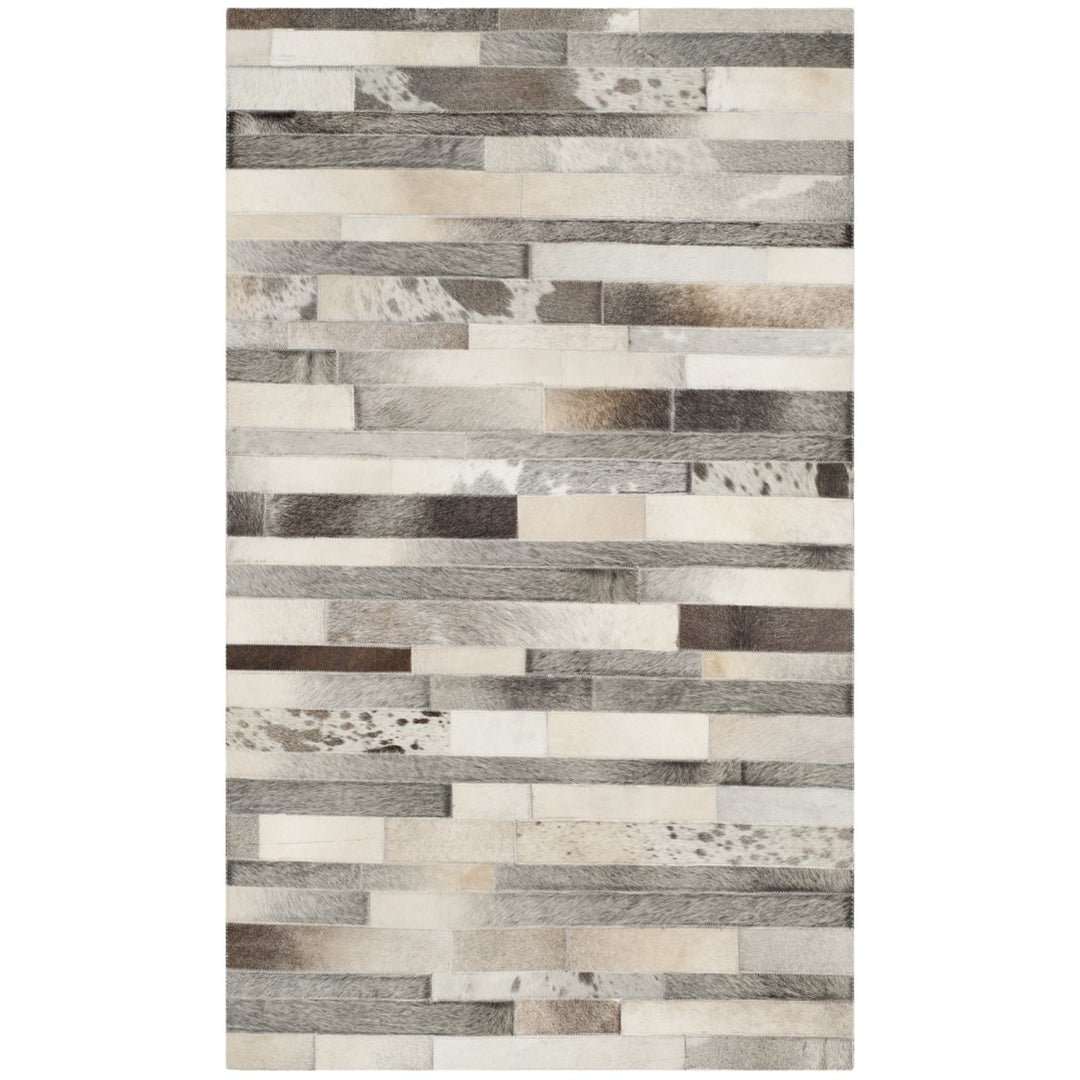 SAFAVIEH STL218A Studio Leather Grey / Ivory Image 3