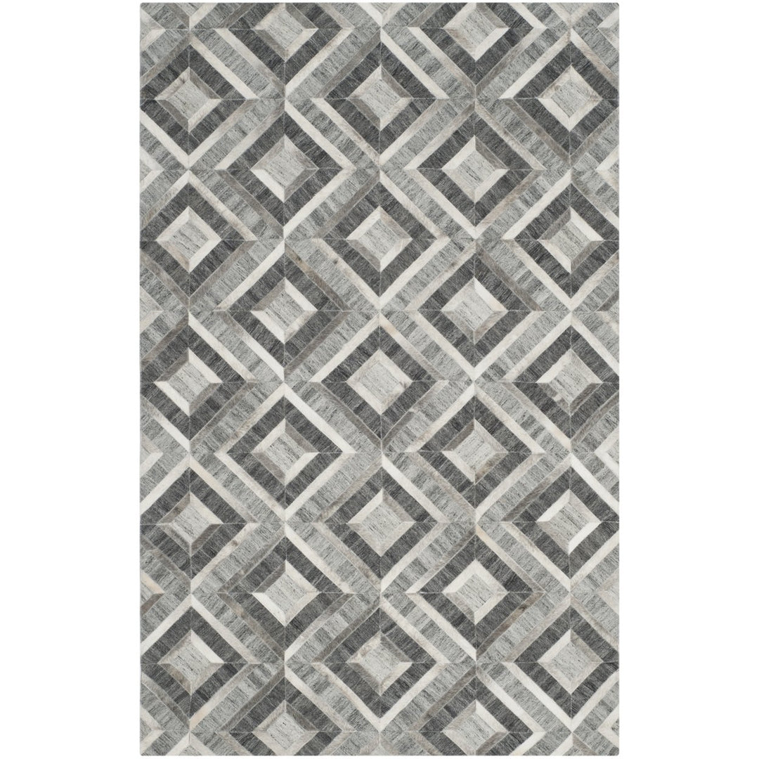 SAFAVIEH Studio Leather STL221A Ivory / Dark Grey Rug Image 1