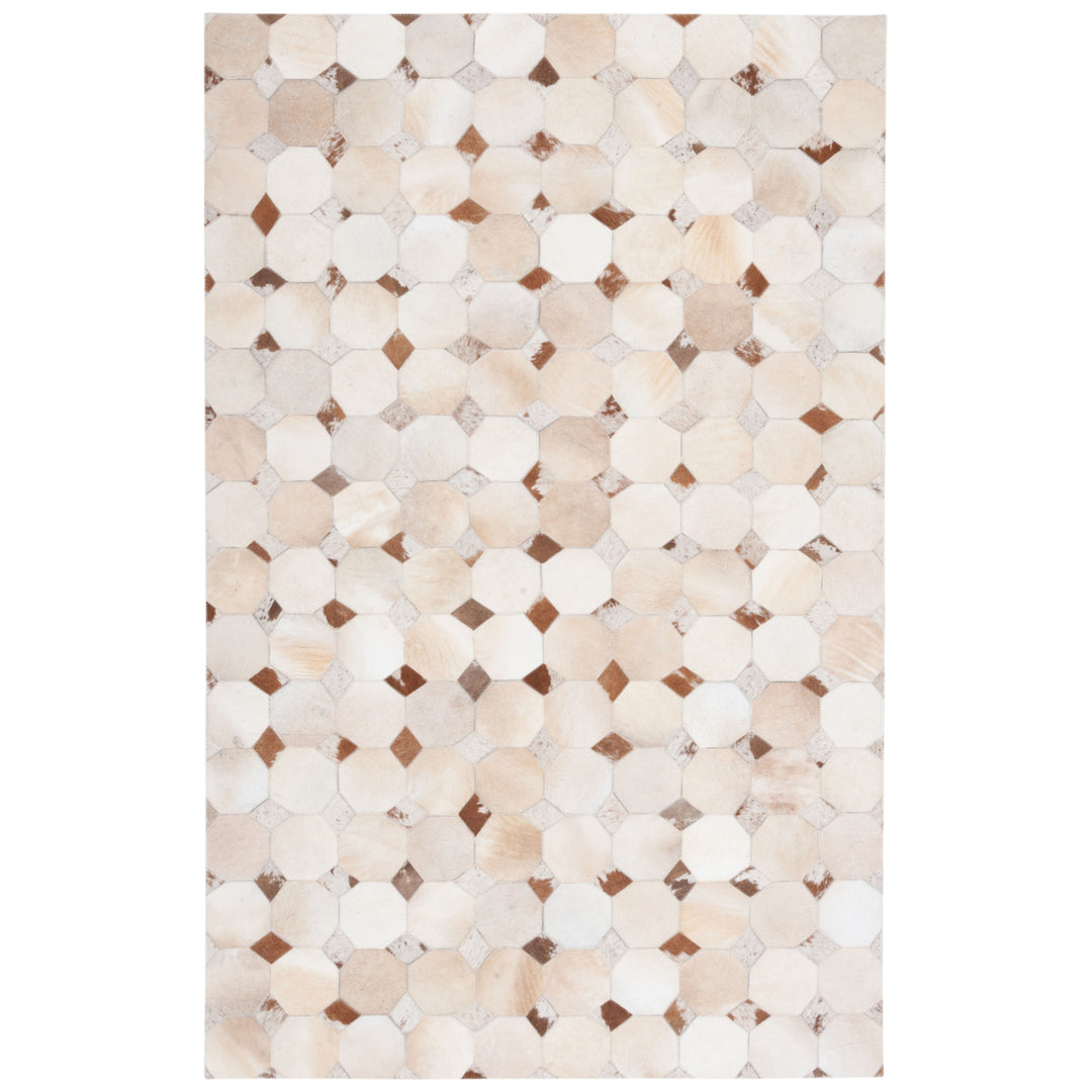 SAFAVIEH Studio Leather STL228A Ivory / Brown Rug Image 1