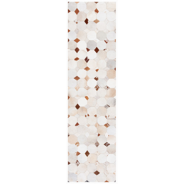 SAFAVIEH Studio Leather STL228A Ivory / Brown Rug Image 3