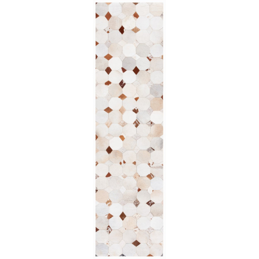 SAFAVIEH Studio Leather STL228A Ivory / Brown Rug Image 1