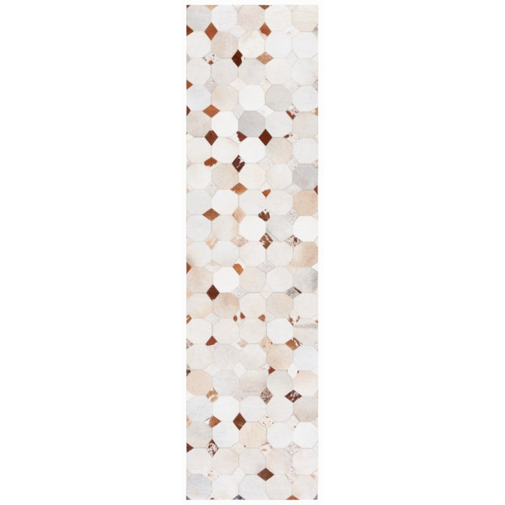 SAFAVIEH Studio Leather STL228A Ivory / Brown Rug Image 1