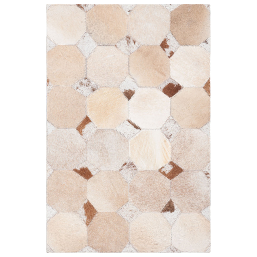 SAFAVIEH Studio Leather STL228A Ivory / Brown Rug Image 7