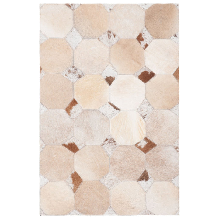 SAFAVIEH Studio Leather STL228A Ivory / Brown Rug Image 1