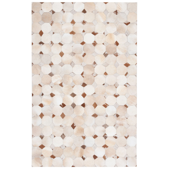 SAFAVIEH Studio Leather STL228A Ivory / Brown Rug Image 8