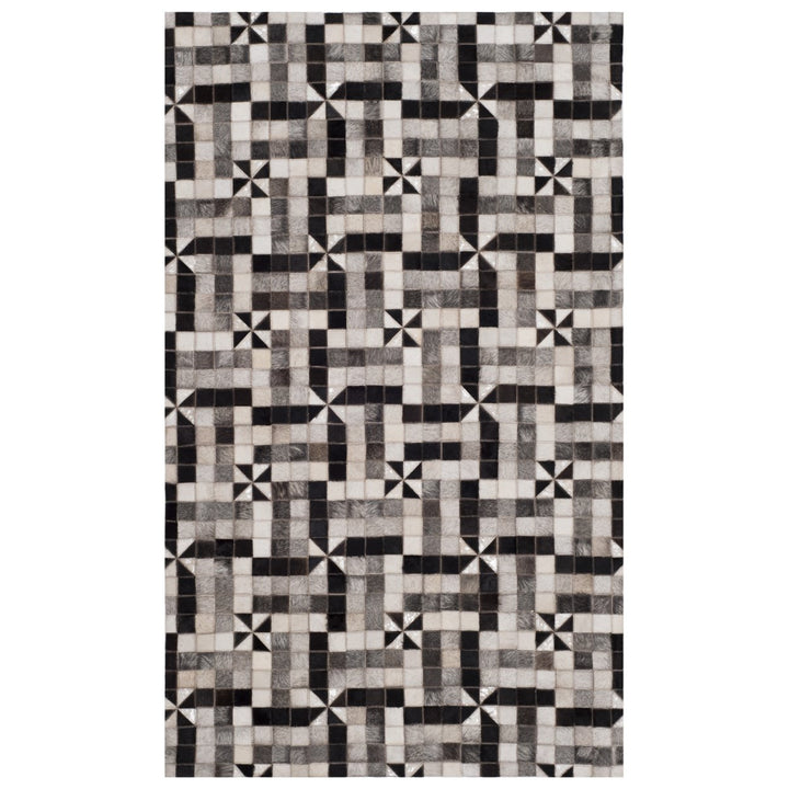 SAFAVIEH Studio Leather STL402A Grey / Black Rug Image 3