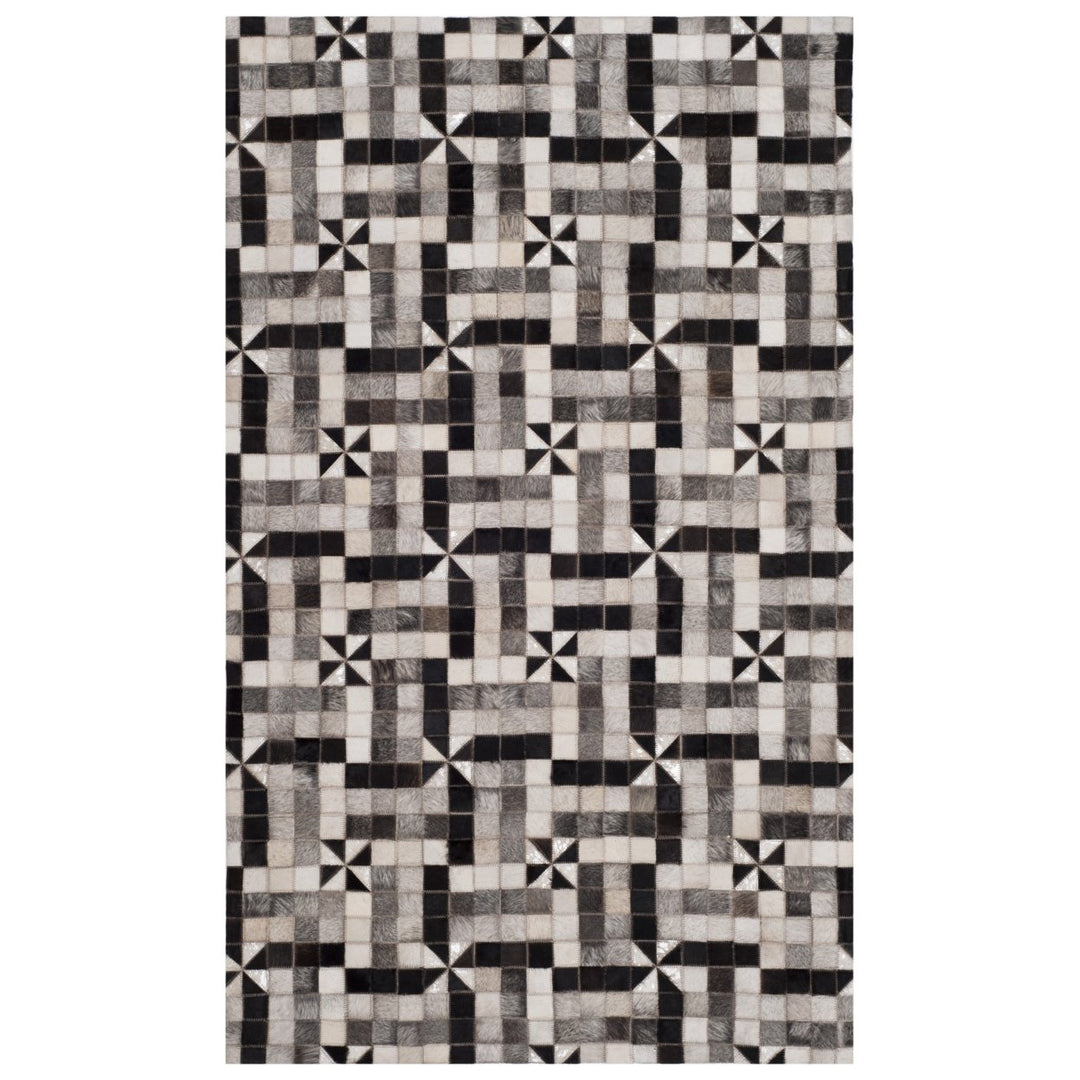 SAFAVIEH Studio Leather STL402A Grey / Black Rug Image 1