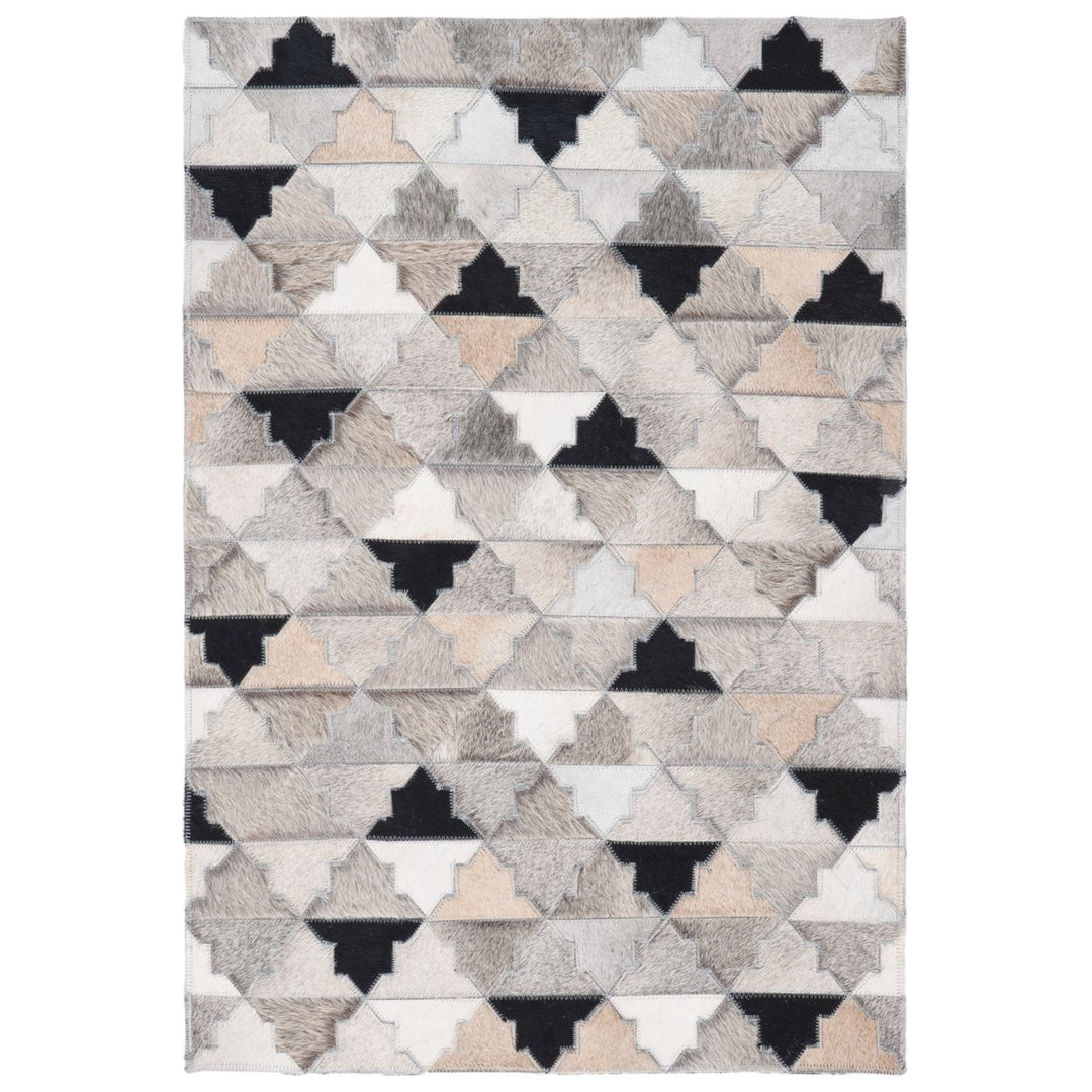 SAFAVIEH Studio Leather STL230F Grey / Black Rug Image 7