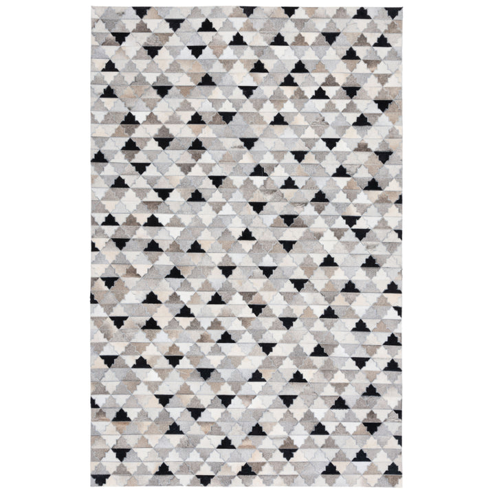 SAFAVIEH Studio Leather STL230F Grey / Black Rug Image 8