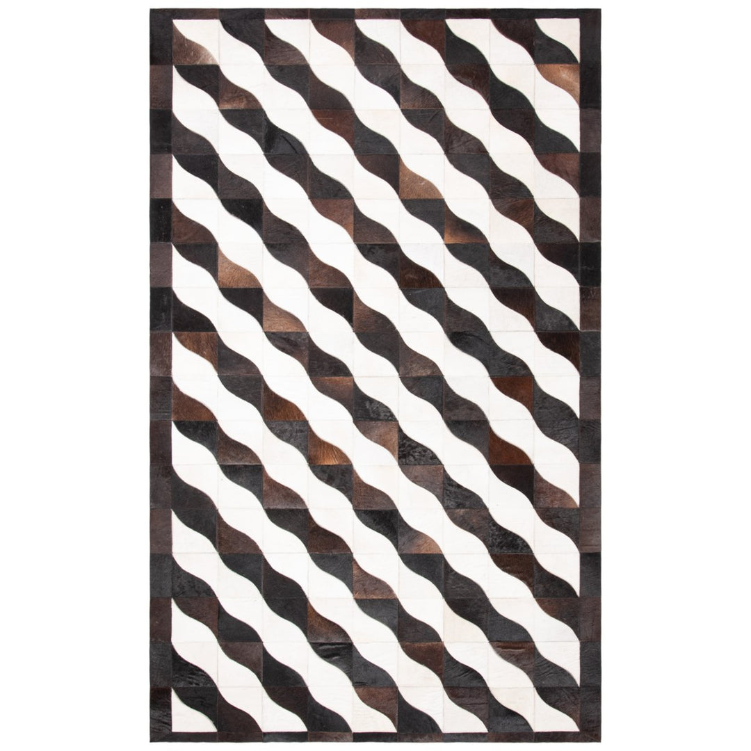 SAFAVIEH Studio Leather STL801Z Black / Ivory Rug Image 1