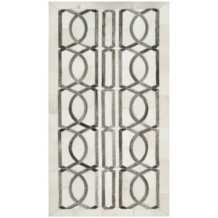 SAFAVIEH Studio Leather STL662A Ivory / Grey Rug Image 5