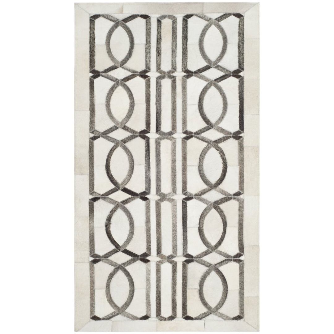 SAFAVIEH Studio Leather STL662A Ivory / Grey Rug Image 1