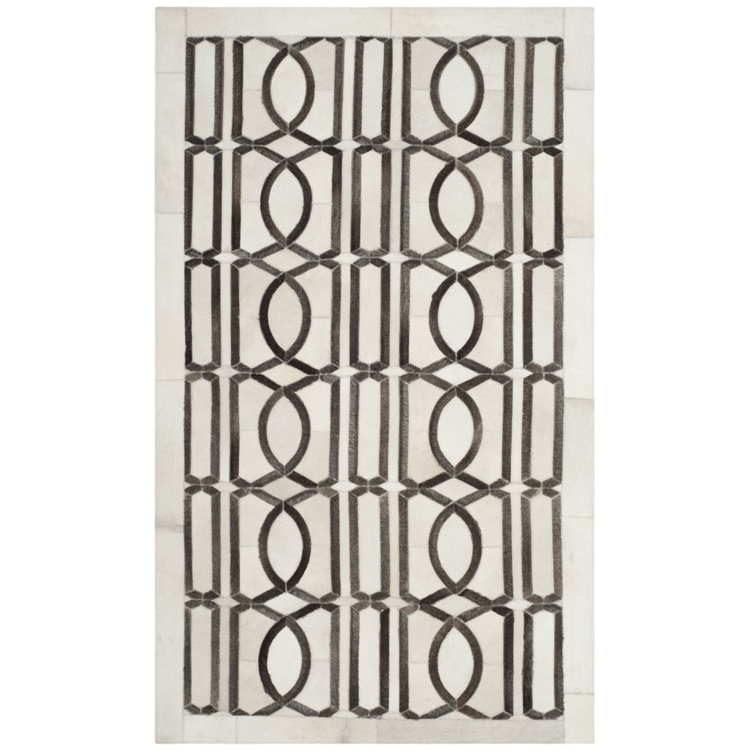 SAFAVIEH Studio Leather STL662A Ivory / Grey Rug Image 1