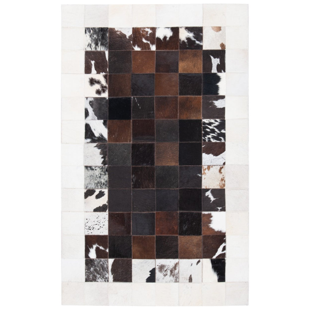 SAFAVIEH Studio Leather STL806A Ivory / Brown Rug Image 1