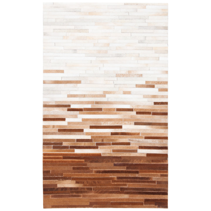 SAFAVIEH Studio Leather STL805A Ivory / Brown Rug Image 6