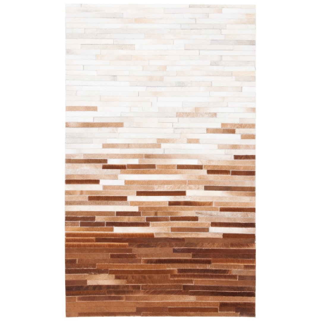 SAFAVIEH Studio Leather STL805A Ivory / Brown Rug Image 1