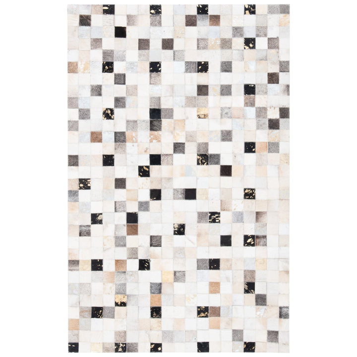 SAFAVIEH Studio Leather STL810A Ivory / Black Rug Image 7