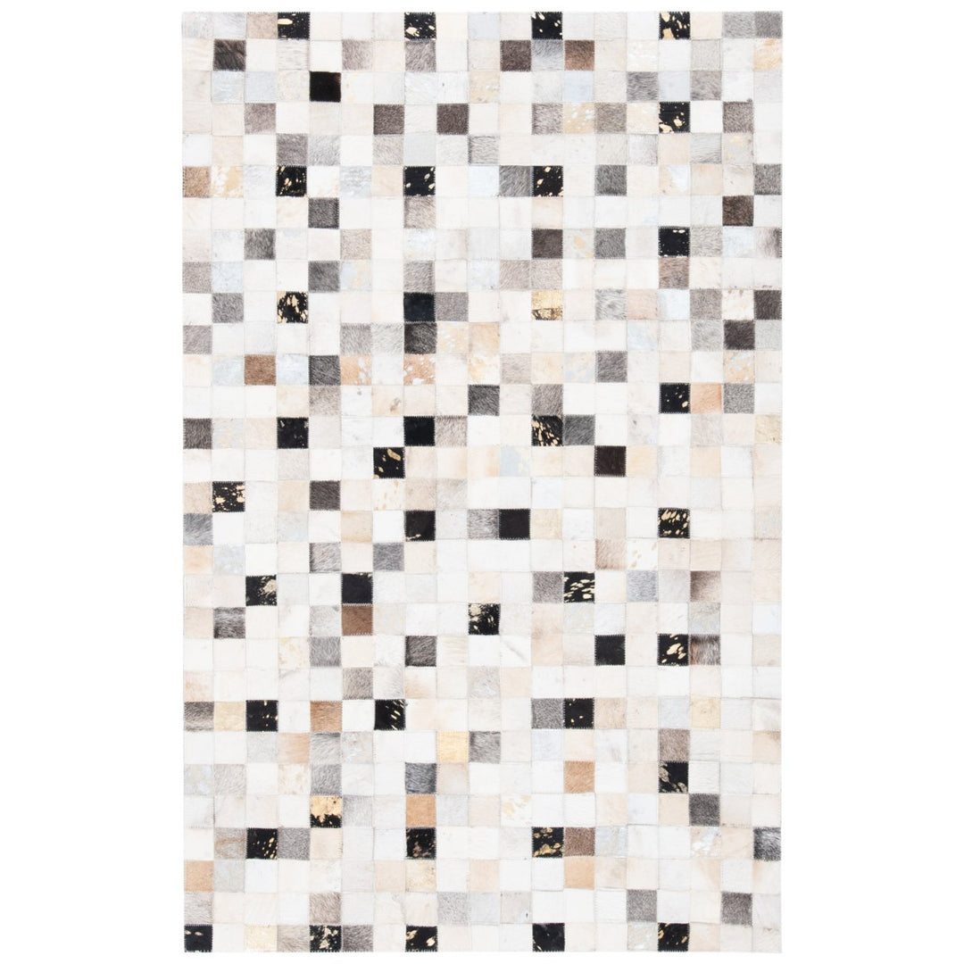 SAFAVIEH Studio Leather STL810A Ivory / Black Rug Image 1