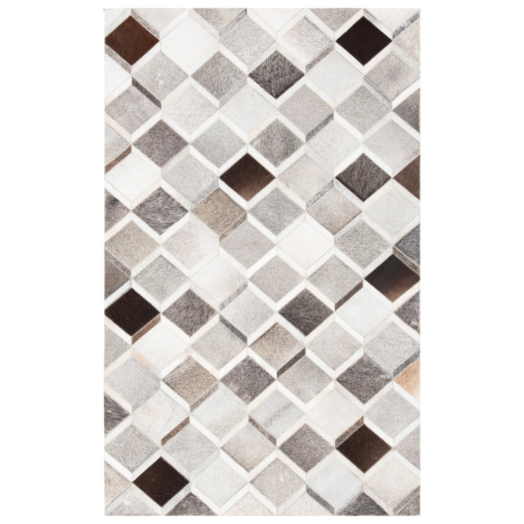 SAFAVIEH Studio Leather STL807A Ivory / Grey Rug Image 1