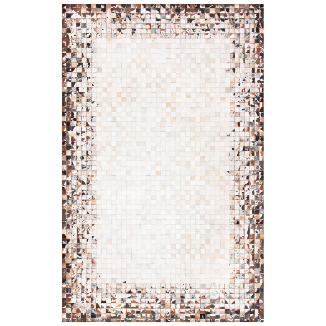 SAFAVIEH Studio Leather STL812B Beige / Brown Rug Image 1