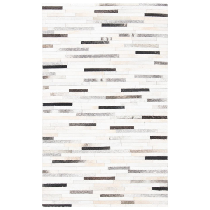 SAFAVIEH Studio Leather STL809A Ivory / Grey Rug Image 1