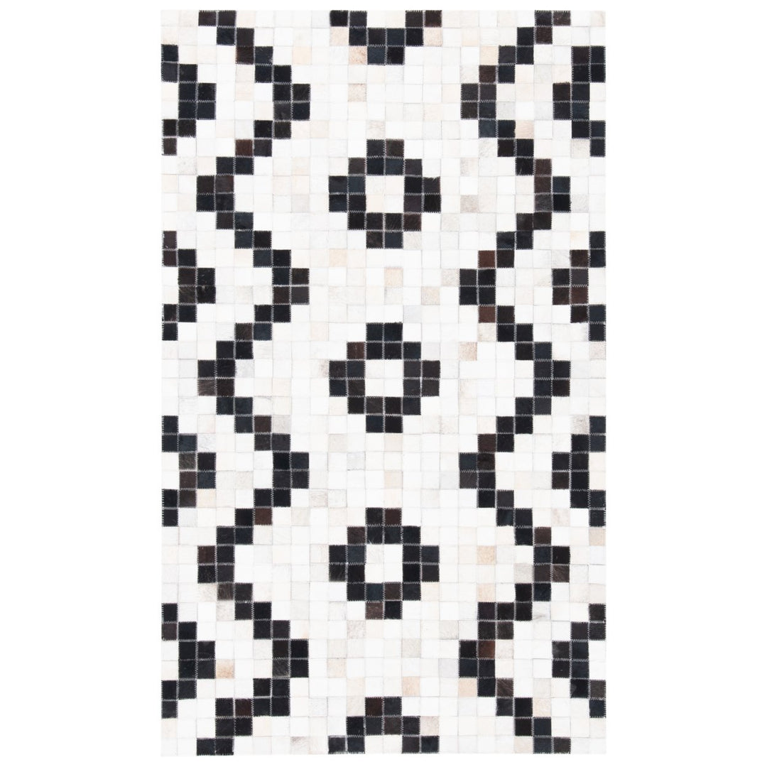 SAFAVIEH Studio Leather STL811A Ivory / Black Rug Image 1