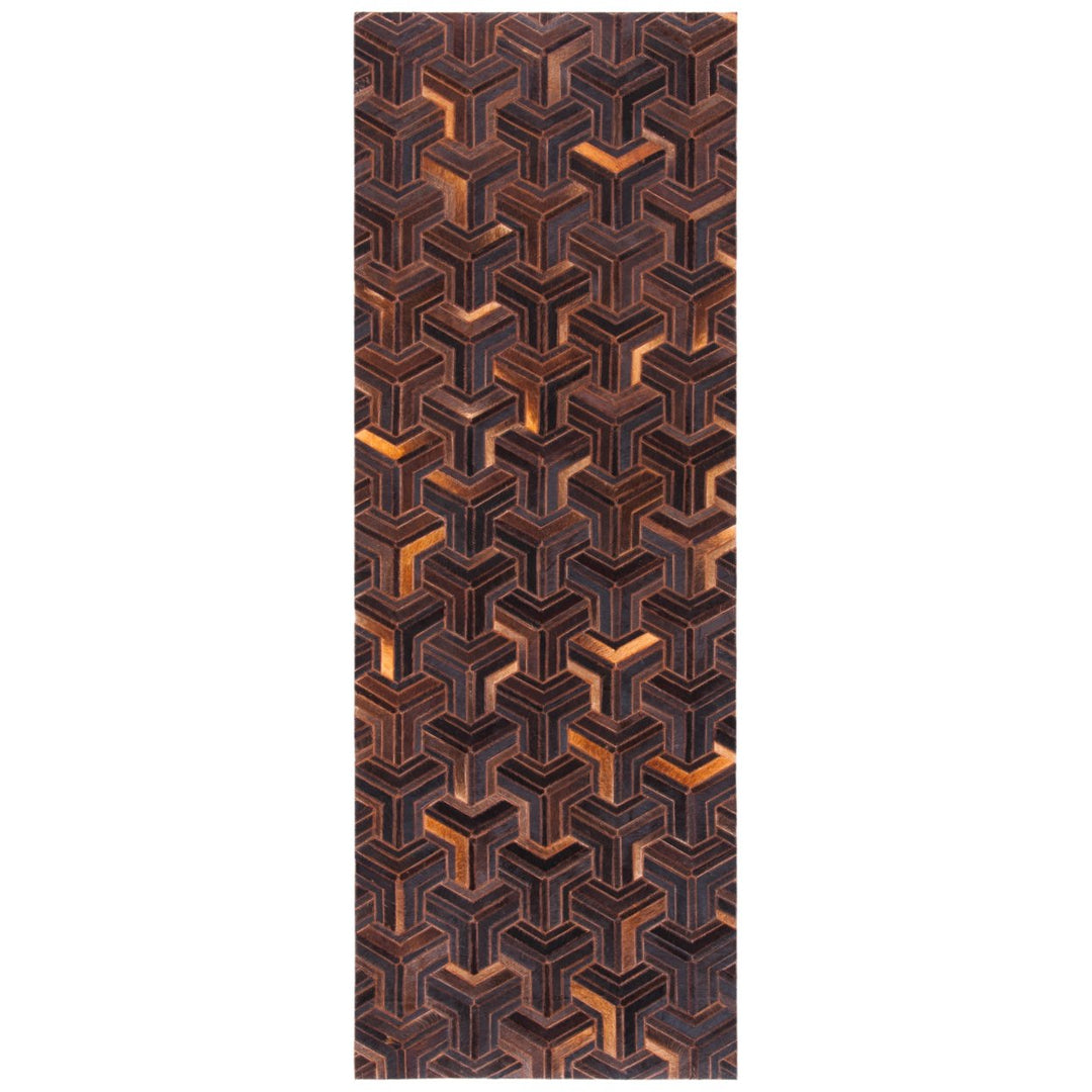 SAFAVIEH Studio Leather STL817T Brown / Light Brown Rug Image 3