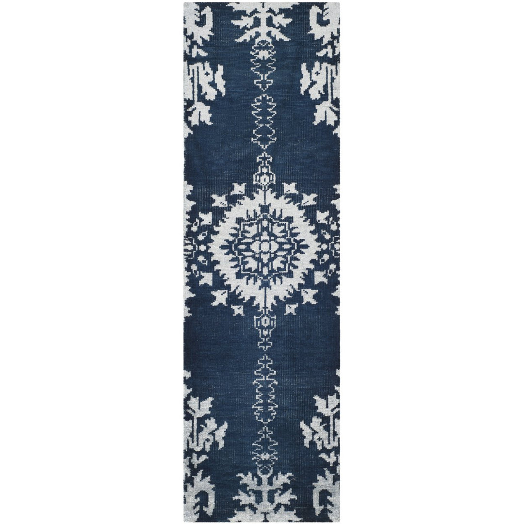 SAFAVIEH Stone Wash STW235B Hand-knotted Indigo Rug Image 1