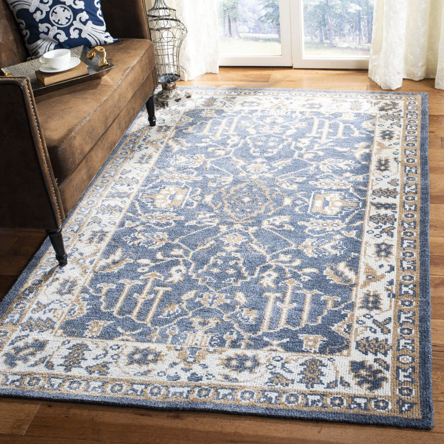 SAFAVIEH Stone Wash STW240A Hand-knotted Blue /Ivory Rug Image 1
