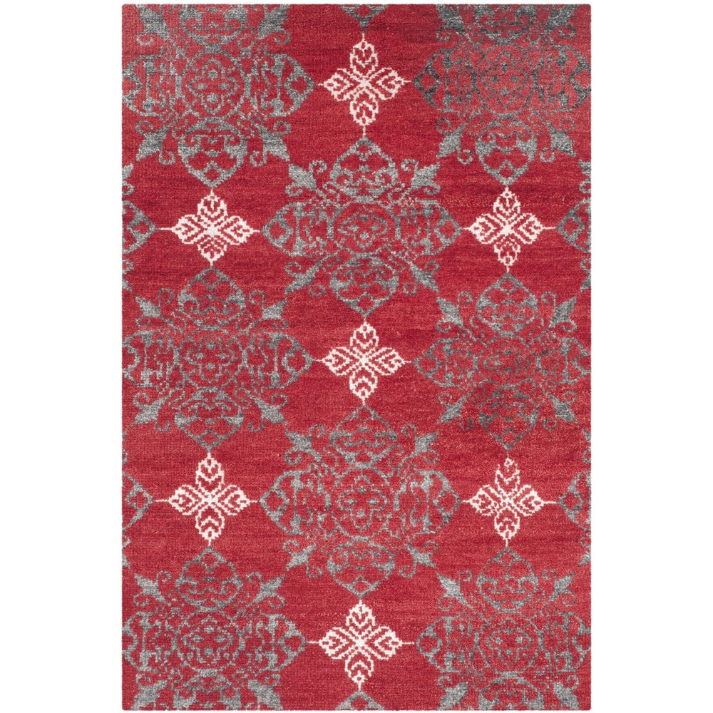 SAFAVIEH Stone Wash STW243A Hand-knotted Red / Ivory Rug Image 2