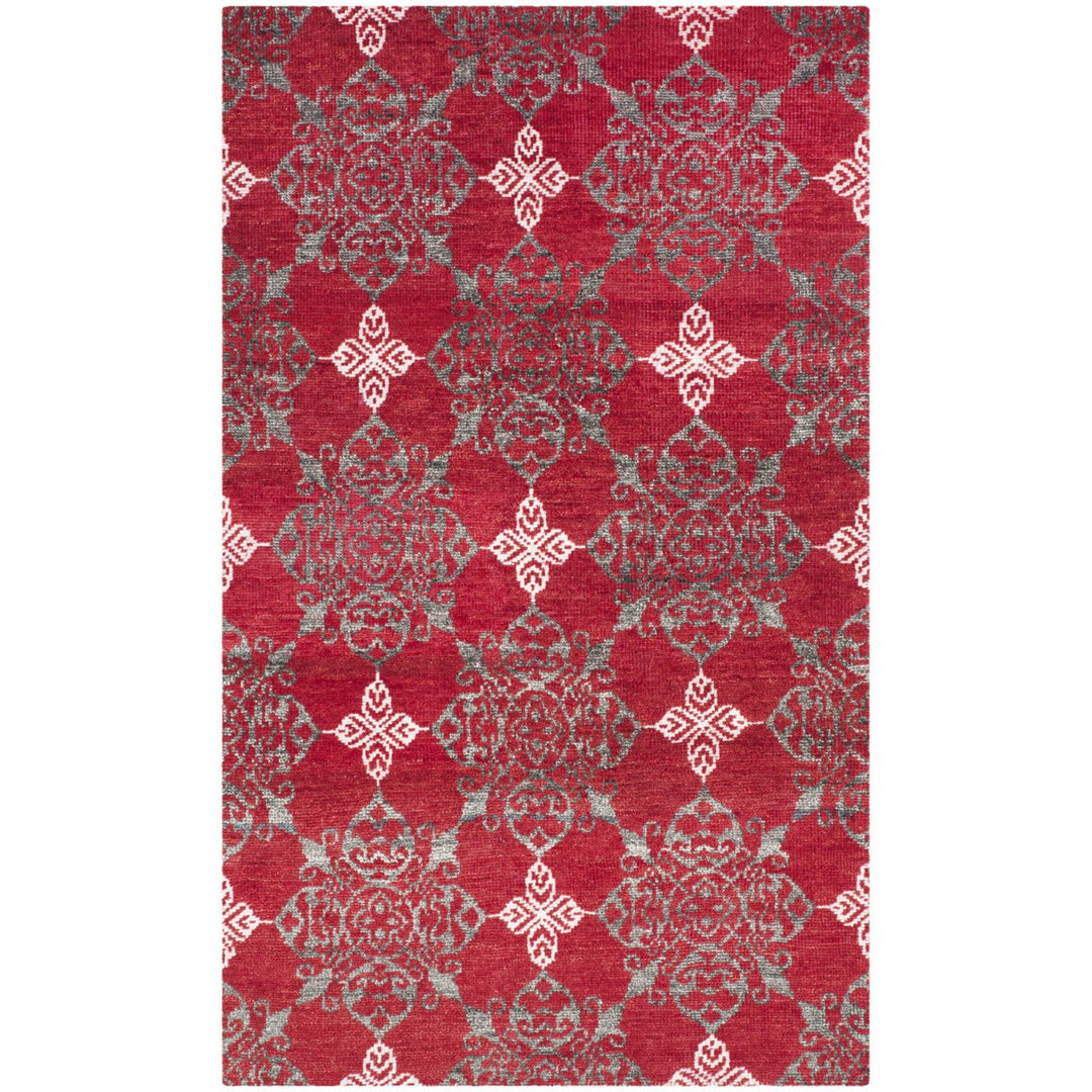 SAFAVIEH Stone Wash STW243A Hand-knotted Red / Ivory Rug Image 1