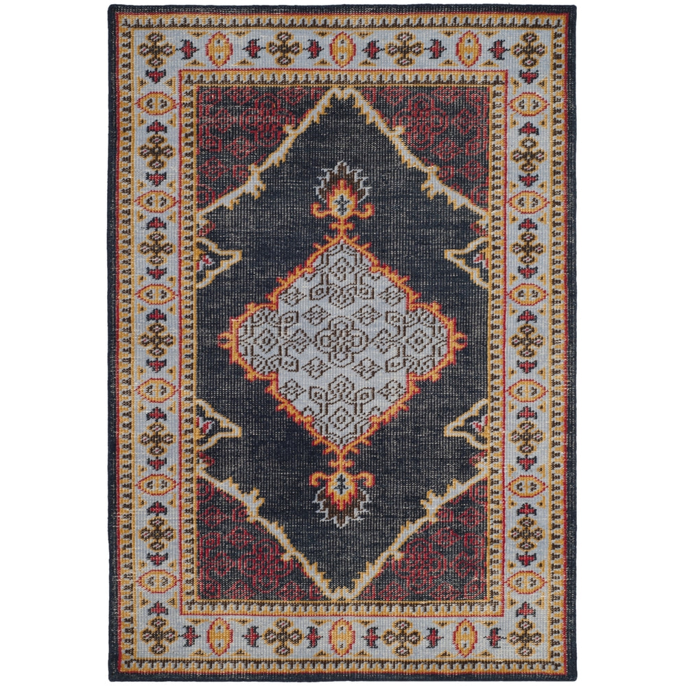 SAFAVIEH Stone Wash STW820A Hand-knotted Blue /Multi Rug Image 2