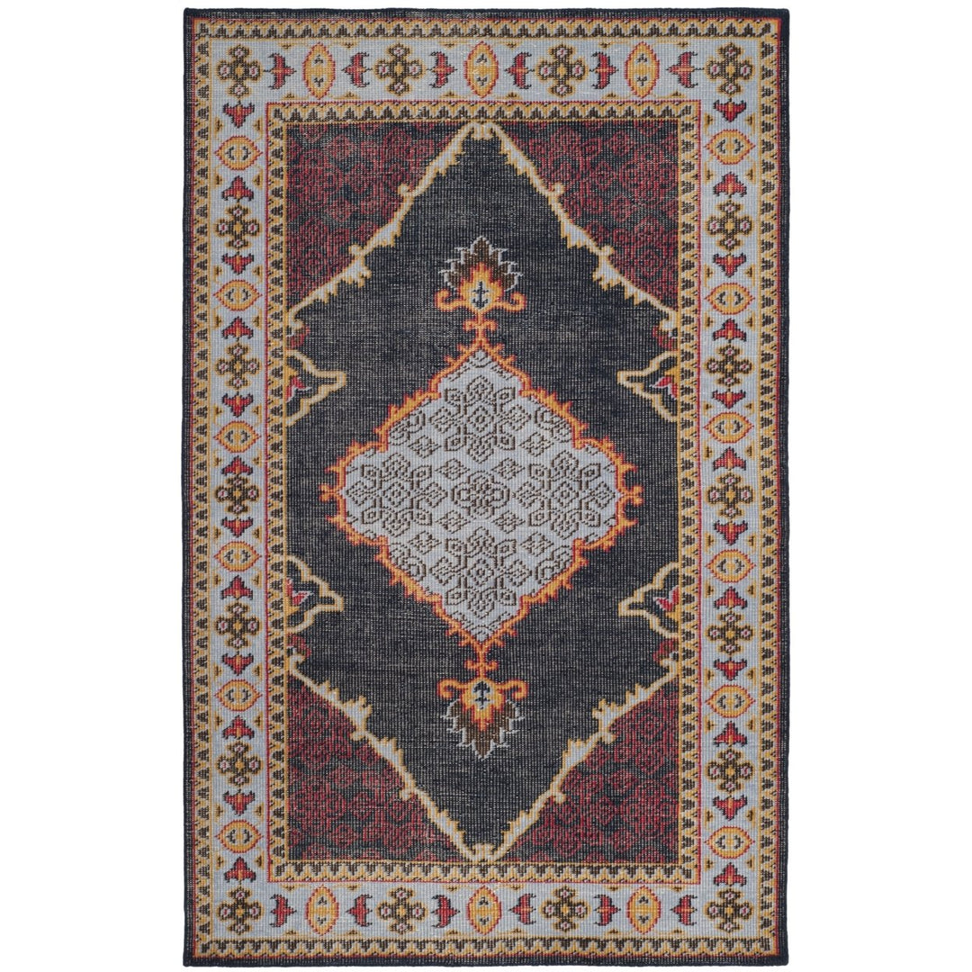 SAFAVIEH Stone Wash STW820A Hand-knotted Blue /Multi Rug Image 1