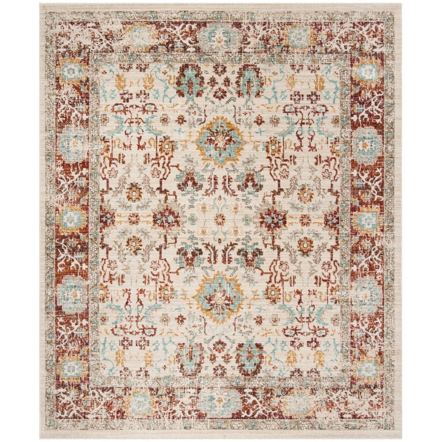 SAFAVIEH Sutton Collection SUT405L Ivory / Brick Rug Image 1