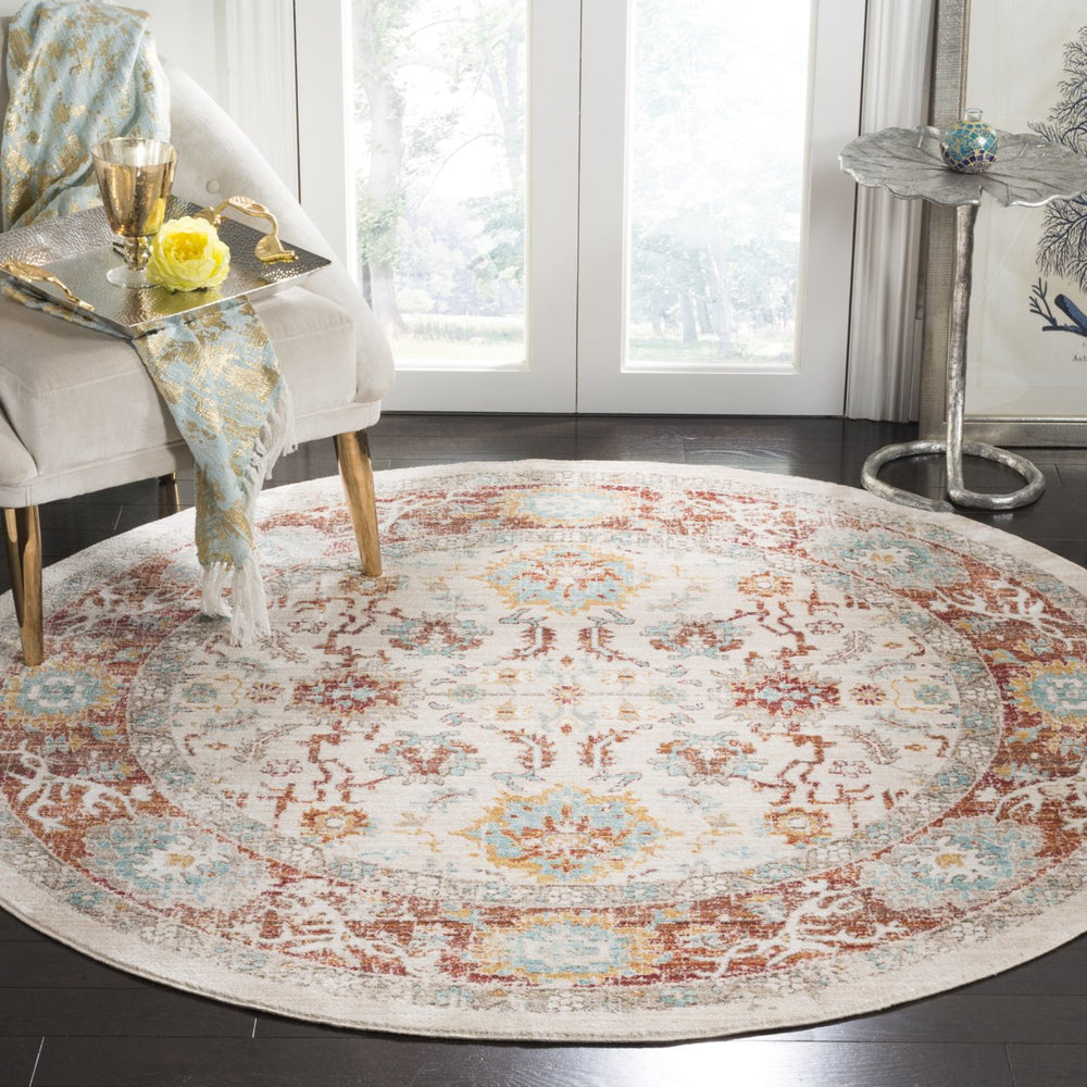 SAFAVIEH Sutton Collection SUT405L Ivory / Brick Rug Image 2