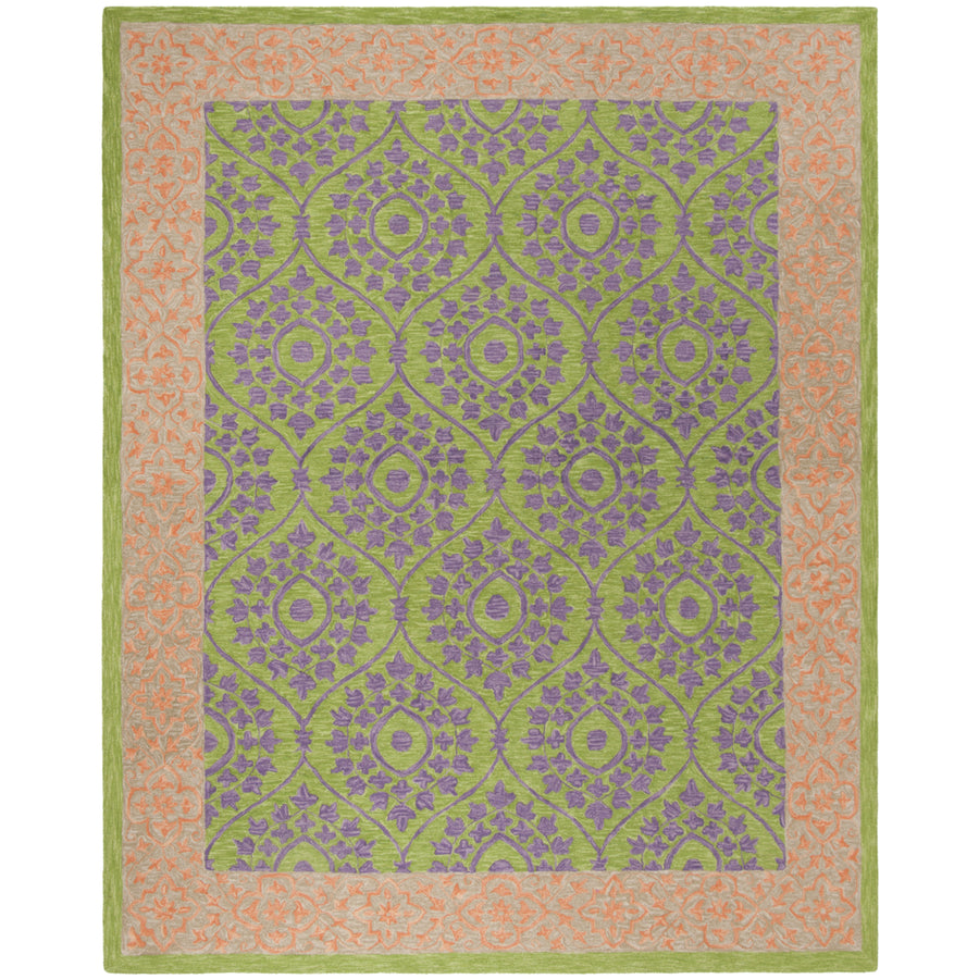 SAFAVIEH Suzani SZN102A Hand-hooked Green / Violet Rug Image 1