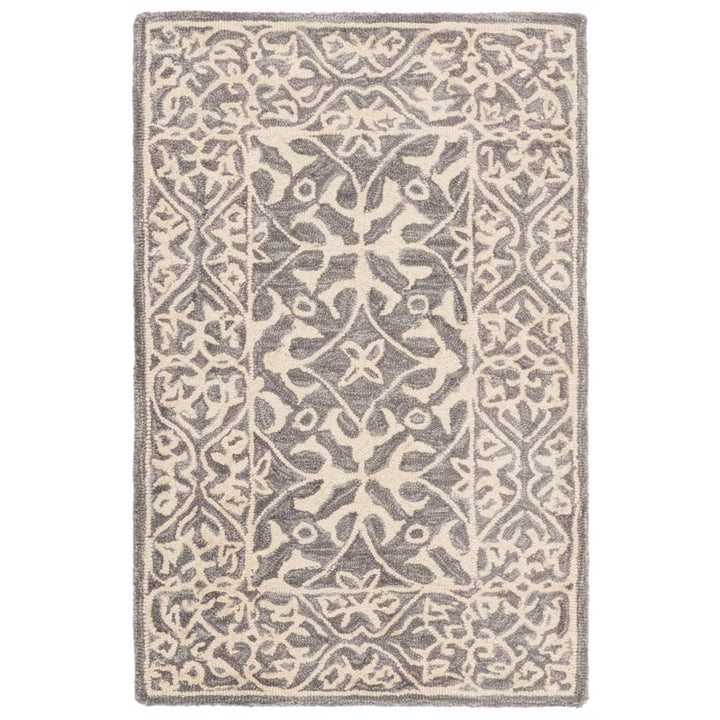 SAFAVIEH Suzani SZN101A Hand-hooked Grey / Beige Rug Image 1