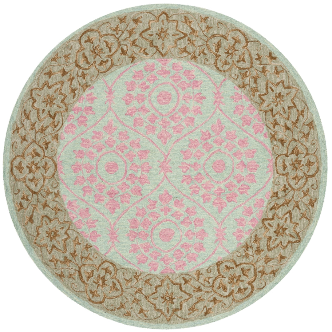 SAFAVIEH Suzani SZN103A Hand-hooked Taupe / Pink Rug Image 4