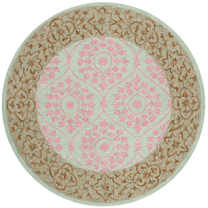 SAFAVIEH Suzani SZN103A Hand-hooked Taupe / Pink Rug Image 4